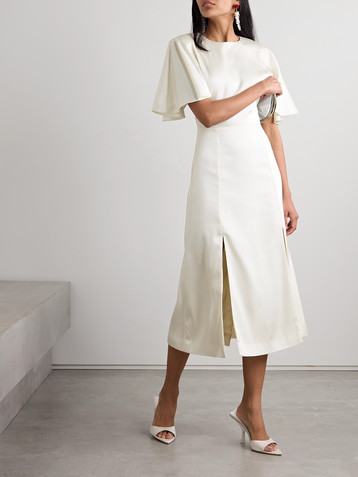 ROTATE Birger Christensen Satin midi dress