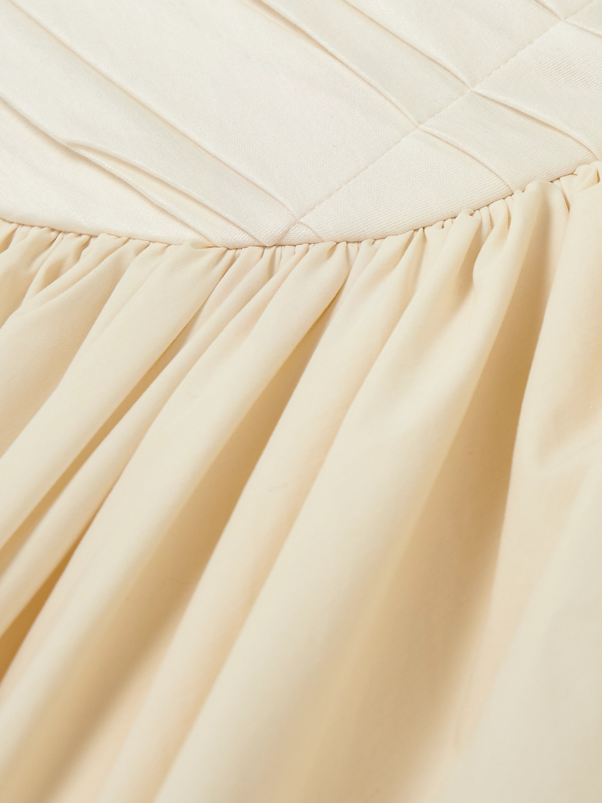 Abadia Ora gathered TENCEL™ Lyocell and cotton-blend poplin and jersey midi dress