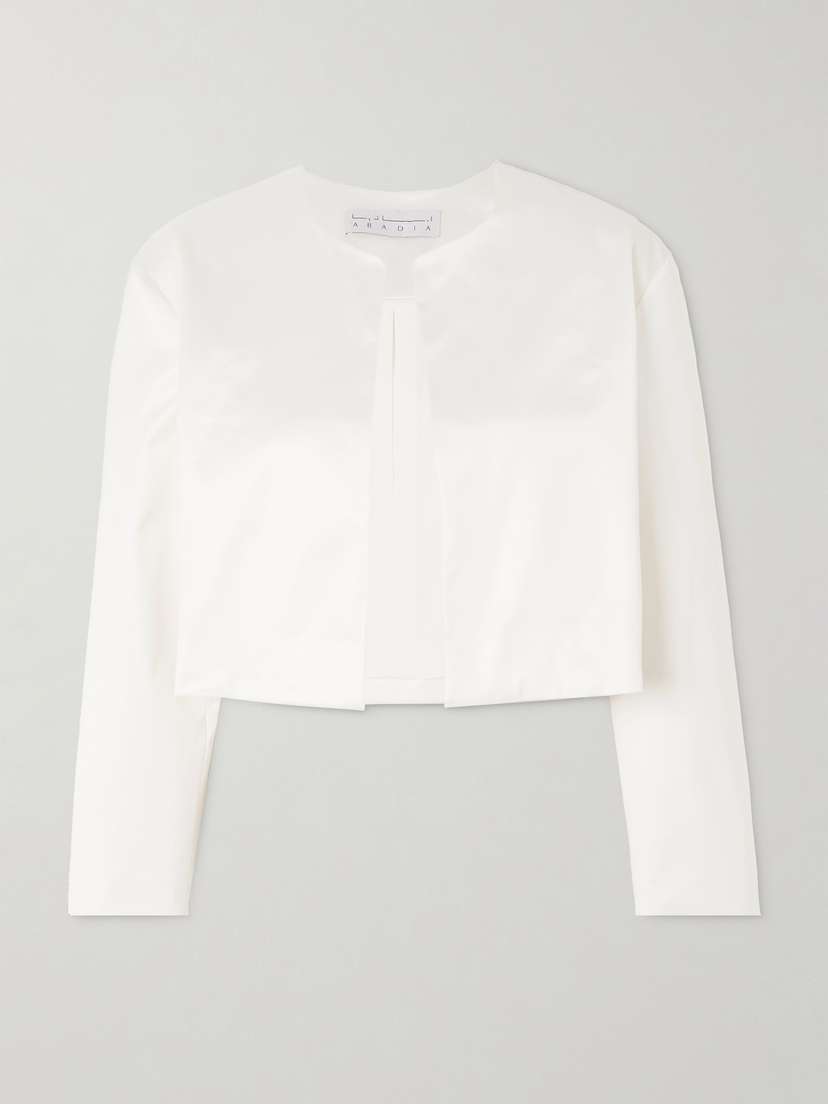 Abadia Cropped Satin Jacket - x small