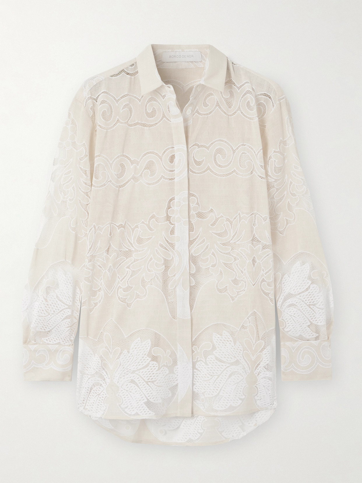 Borgo De Nor Nova Corded Lace Shirt In White