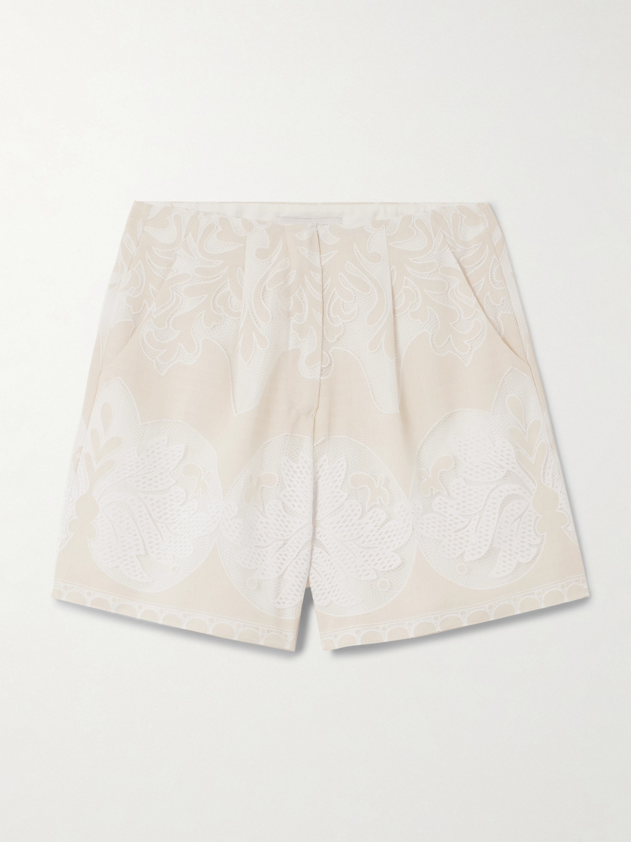 Borgo de Nor - Gwen Lace And Voile Shorts - White
