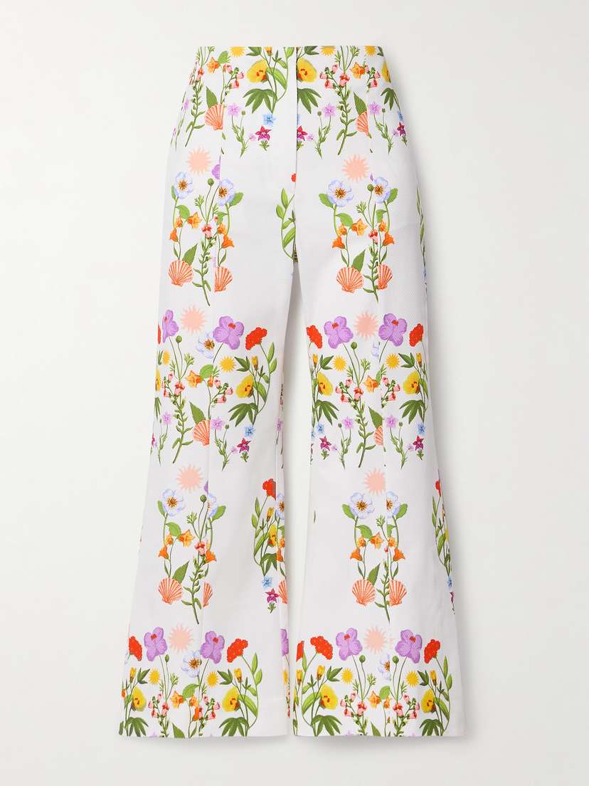 Borgo de Nor Yves Cropped Cotton-blend Piqué Flared Pants