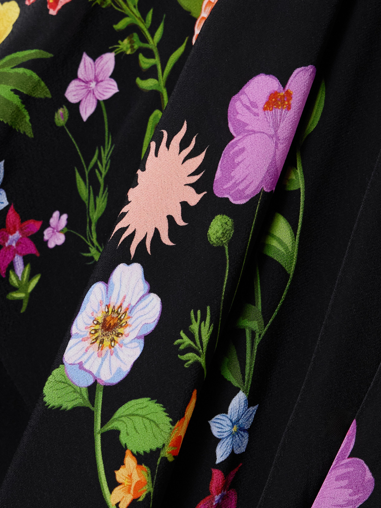 Borgo De Nor Ginger Crepe Dress Terrazo Flower Black In Black