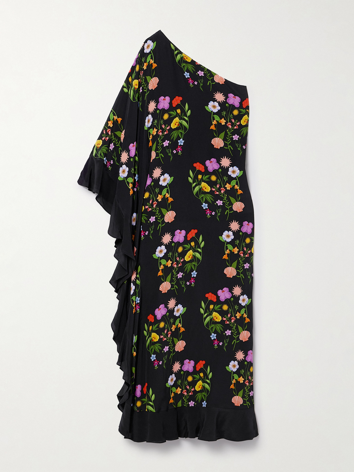 Borgo De Nor Ginger Crepe Dress Terrazo Flower Black