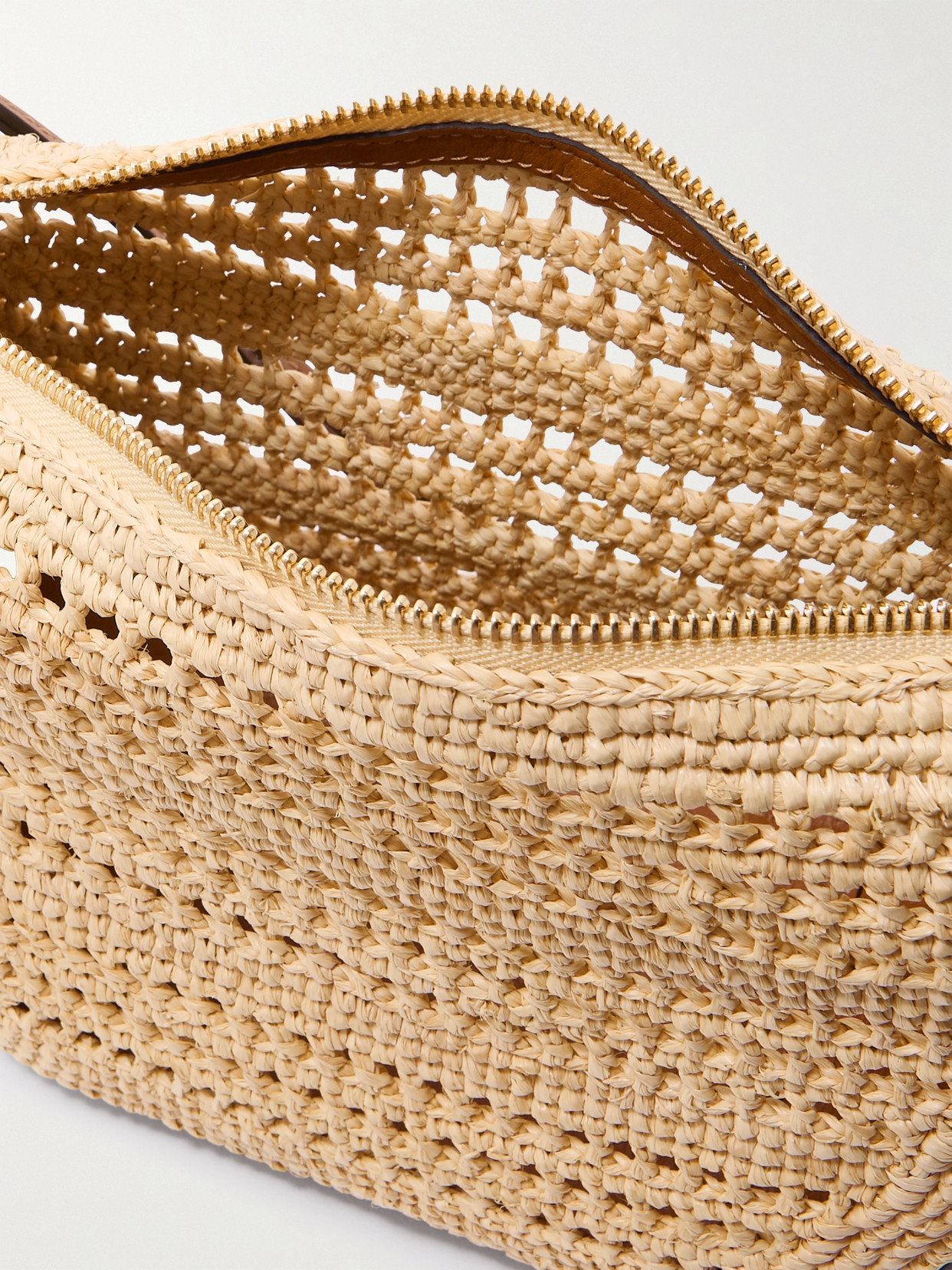 Loewe + Paula's Ibiza Hammock Mini Leather-trimmed Raffia Shoulder Bag In Brown