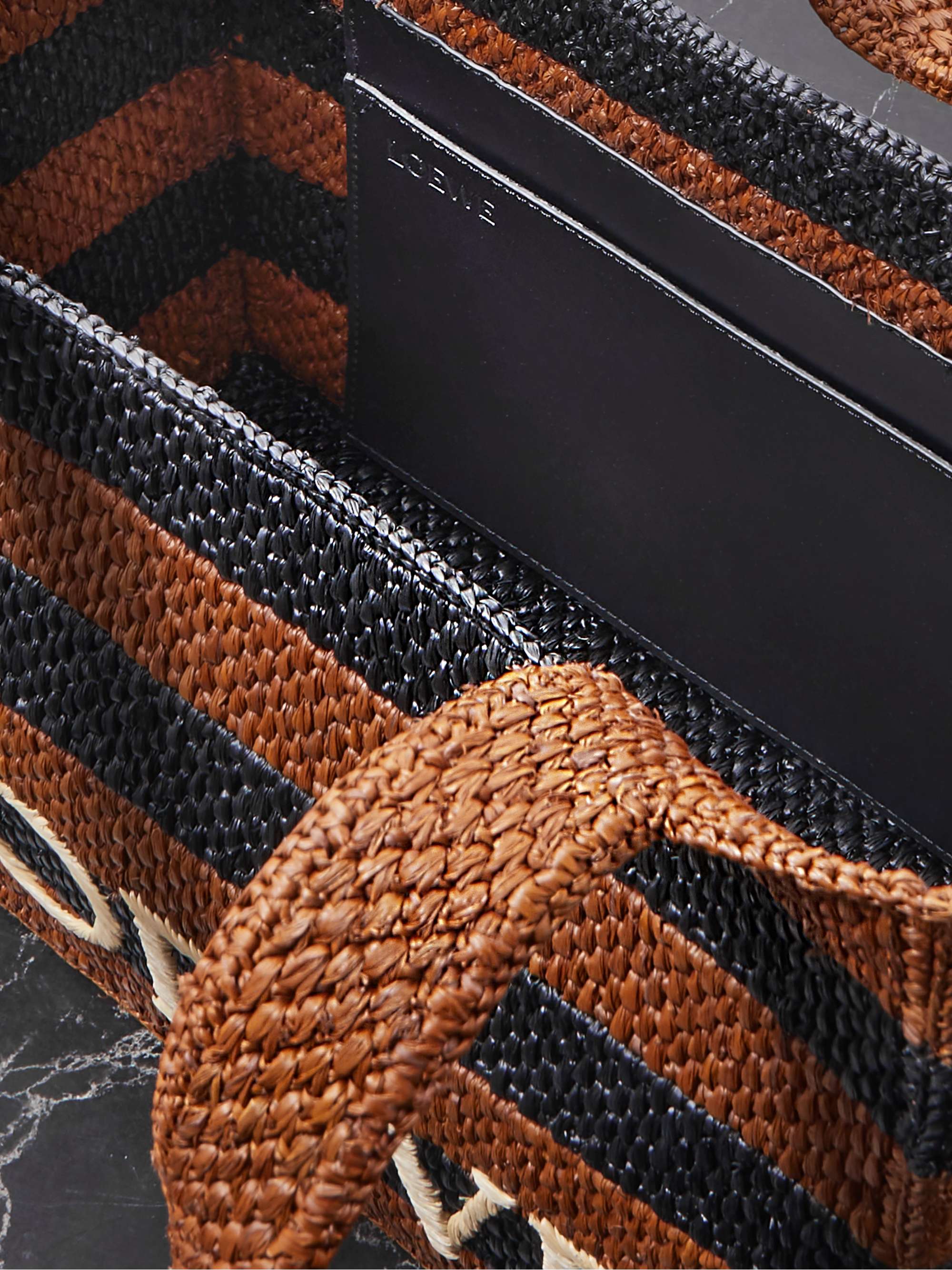 LOEWE + Paula's Ibiza embroidered raffia tote
