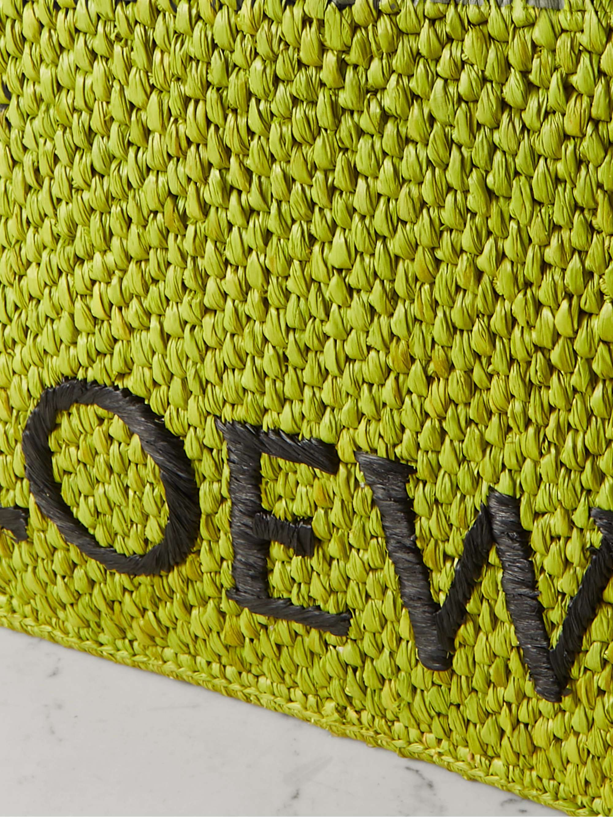 LOEWE + Paula's Ibiza embroidered raffia tote