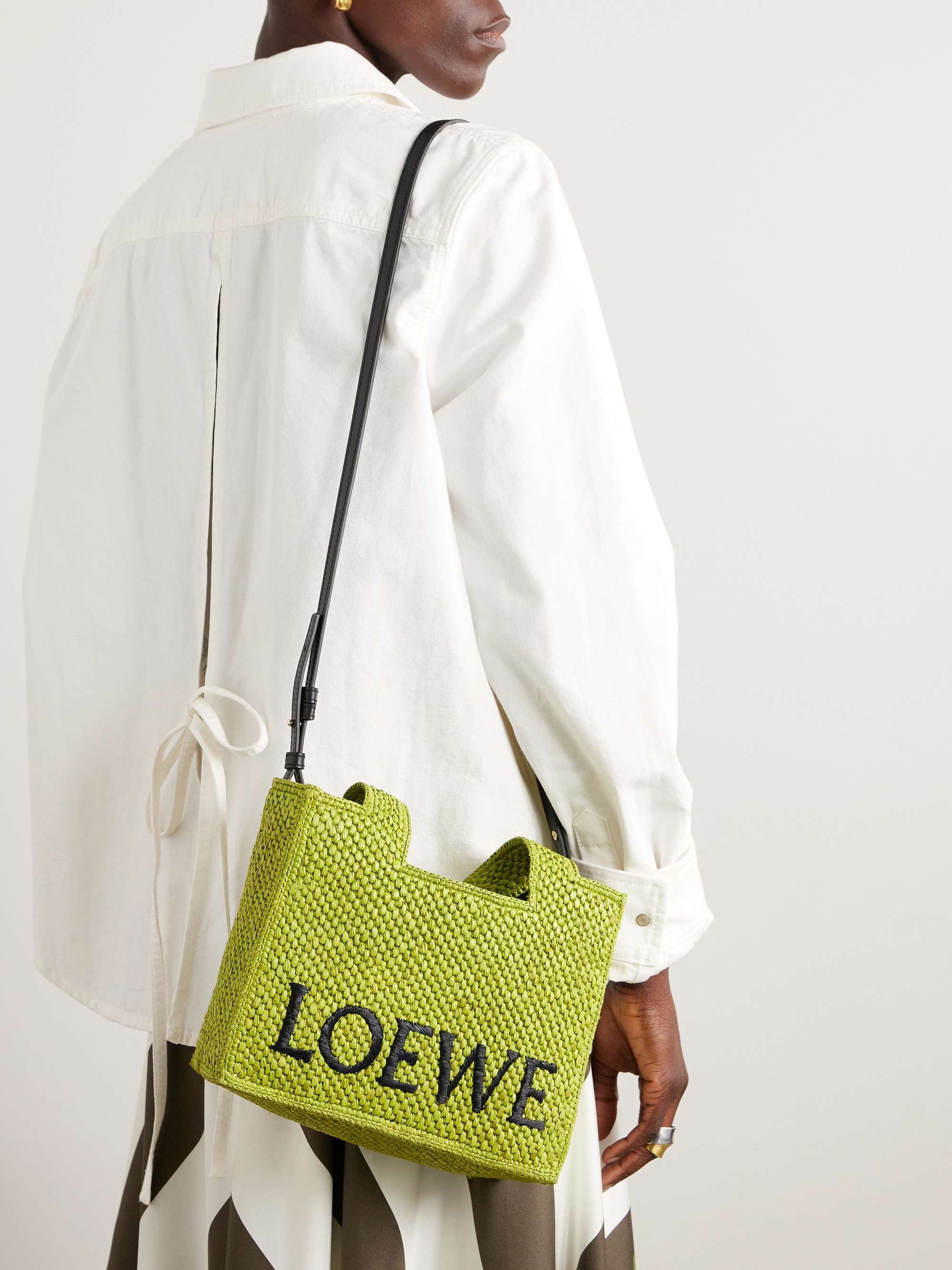 LOEWE + Paula's Ibiza embroidered raffia tote