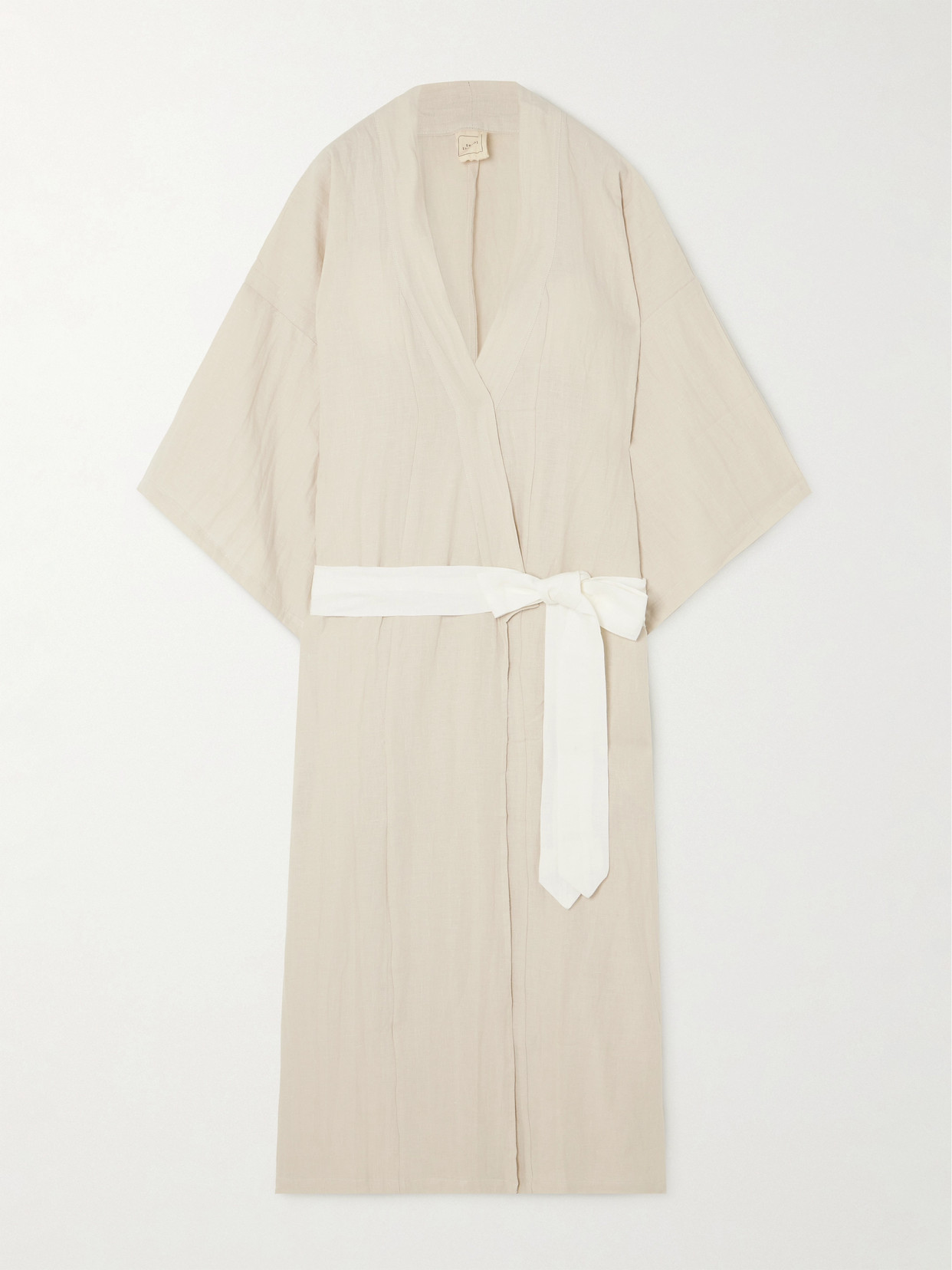 Deiji Studios The 02 Linen Robe In Cream