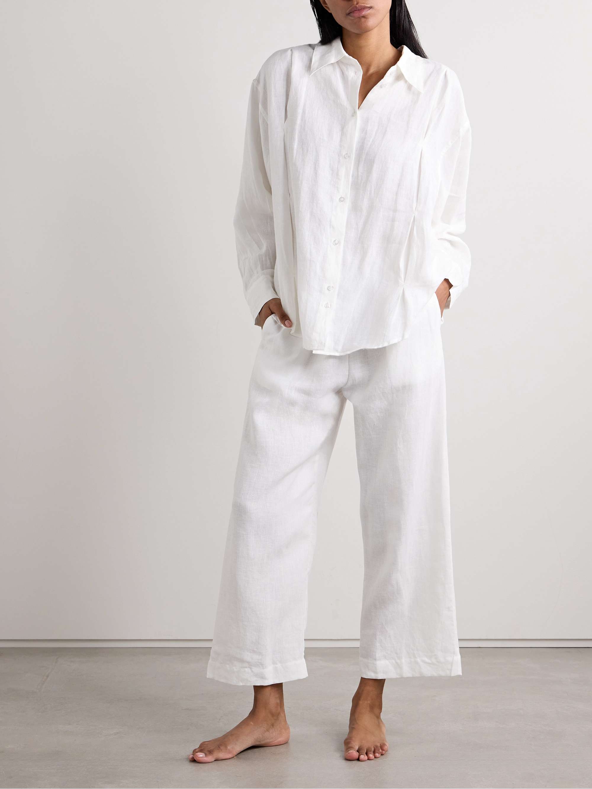 DEIJI STUDIOS Tack linen pajama set | NET-A-PORTER