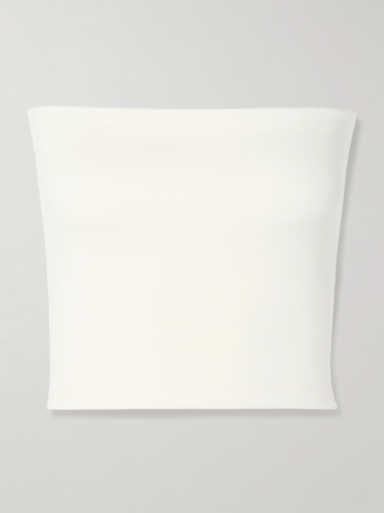 LESET - Rio Cropped Strapless Stretch-ponte Top - White