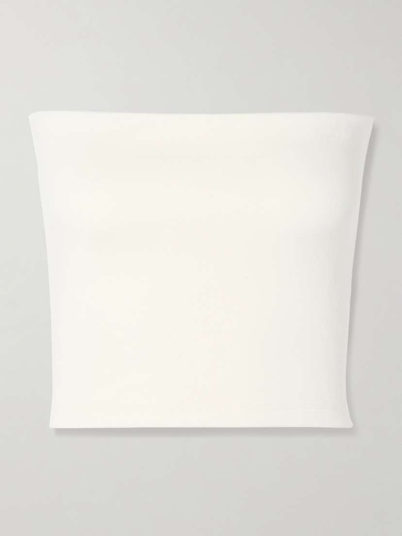 LESET Rio Cropped Strapless Stretch-ponte Top - x large