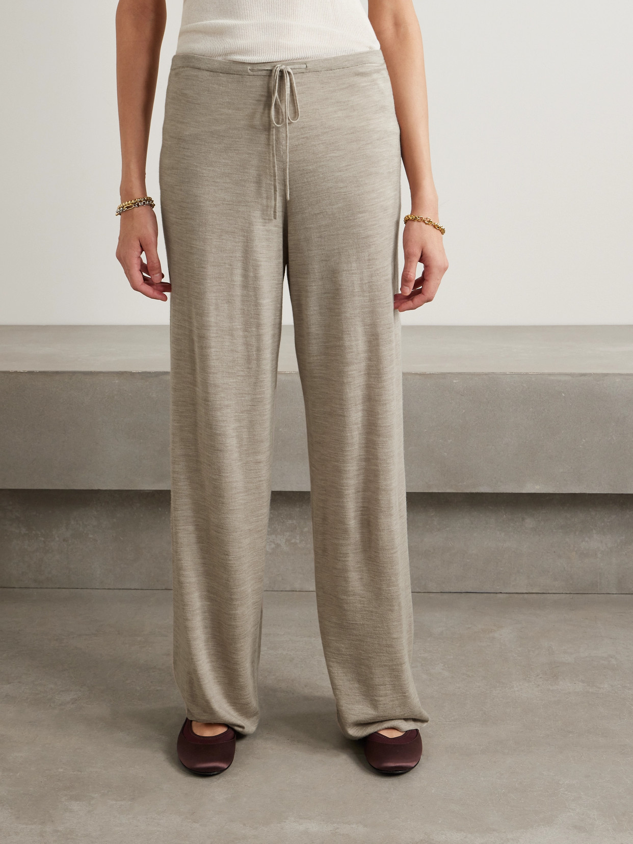 Leset James Wool Track Pants In Neutrals