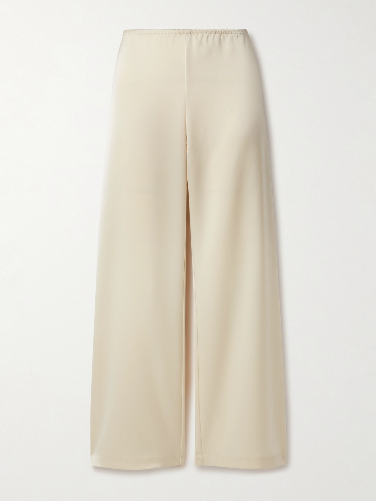 LESET - Barb Washed-satin Wide-leg Pants - Cream