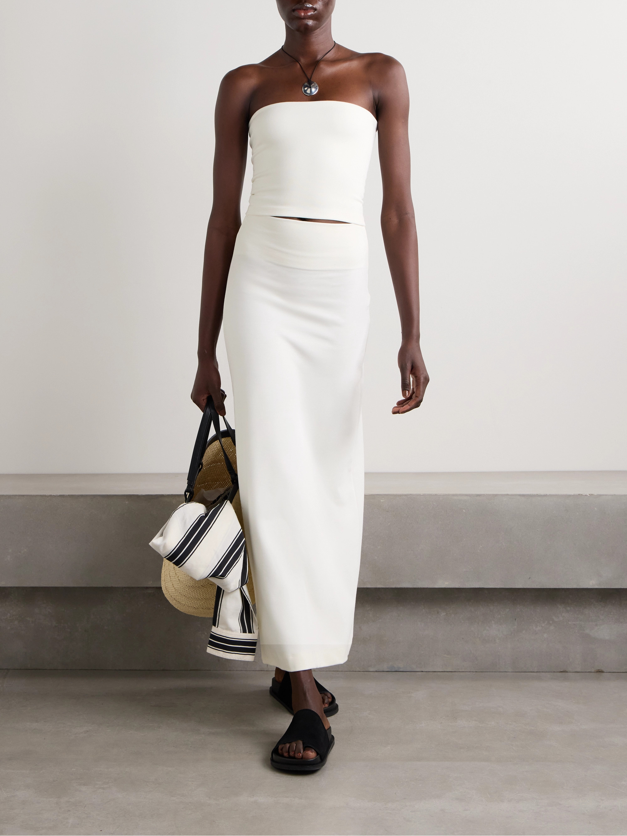 LESET Rio stretch-ponte maxi skirt