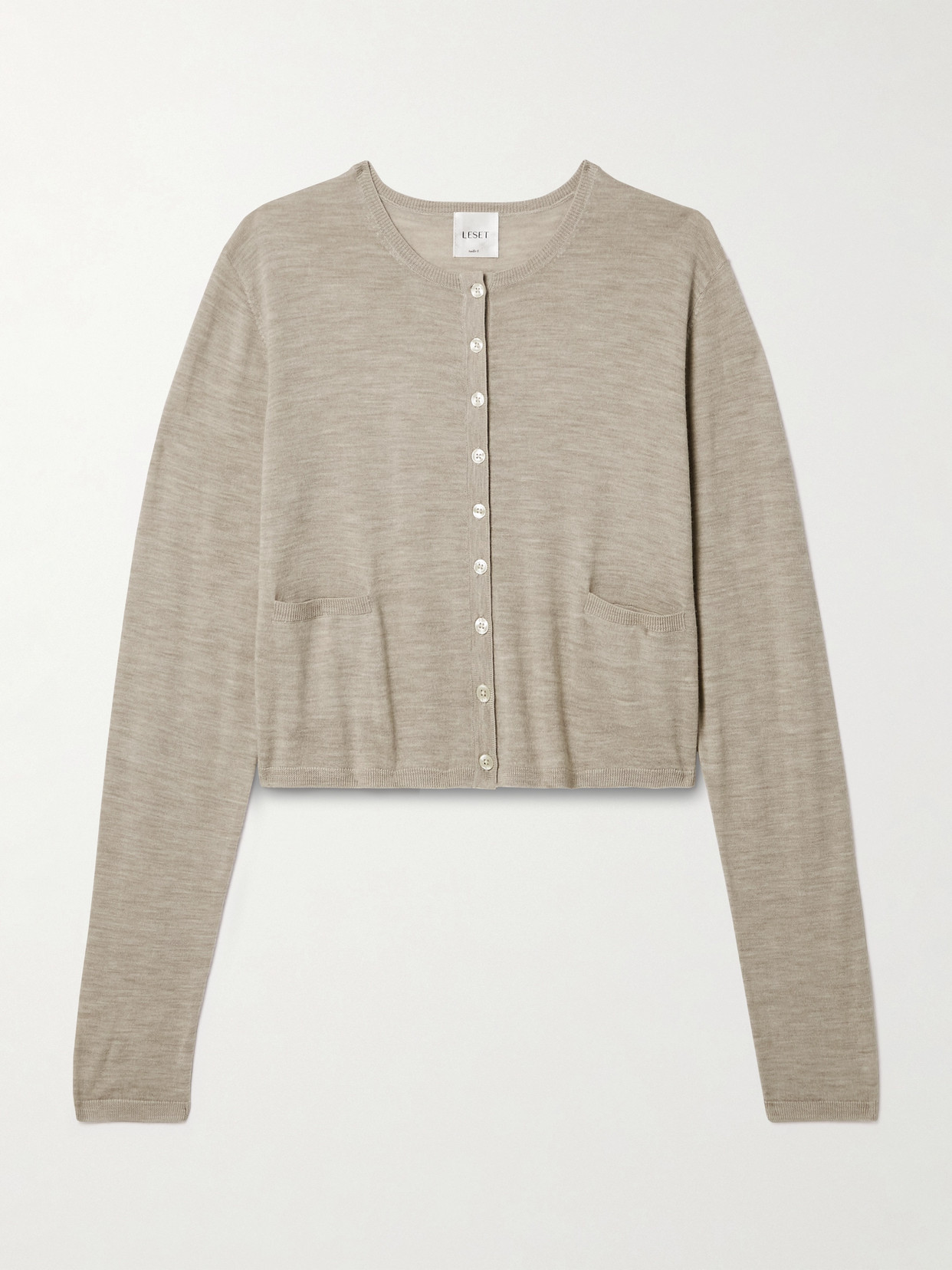 Leset James Cropped Wool Cardigan In Neutrals