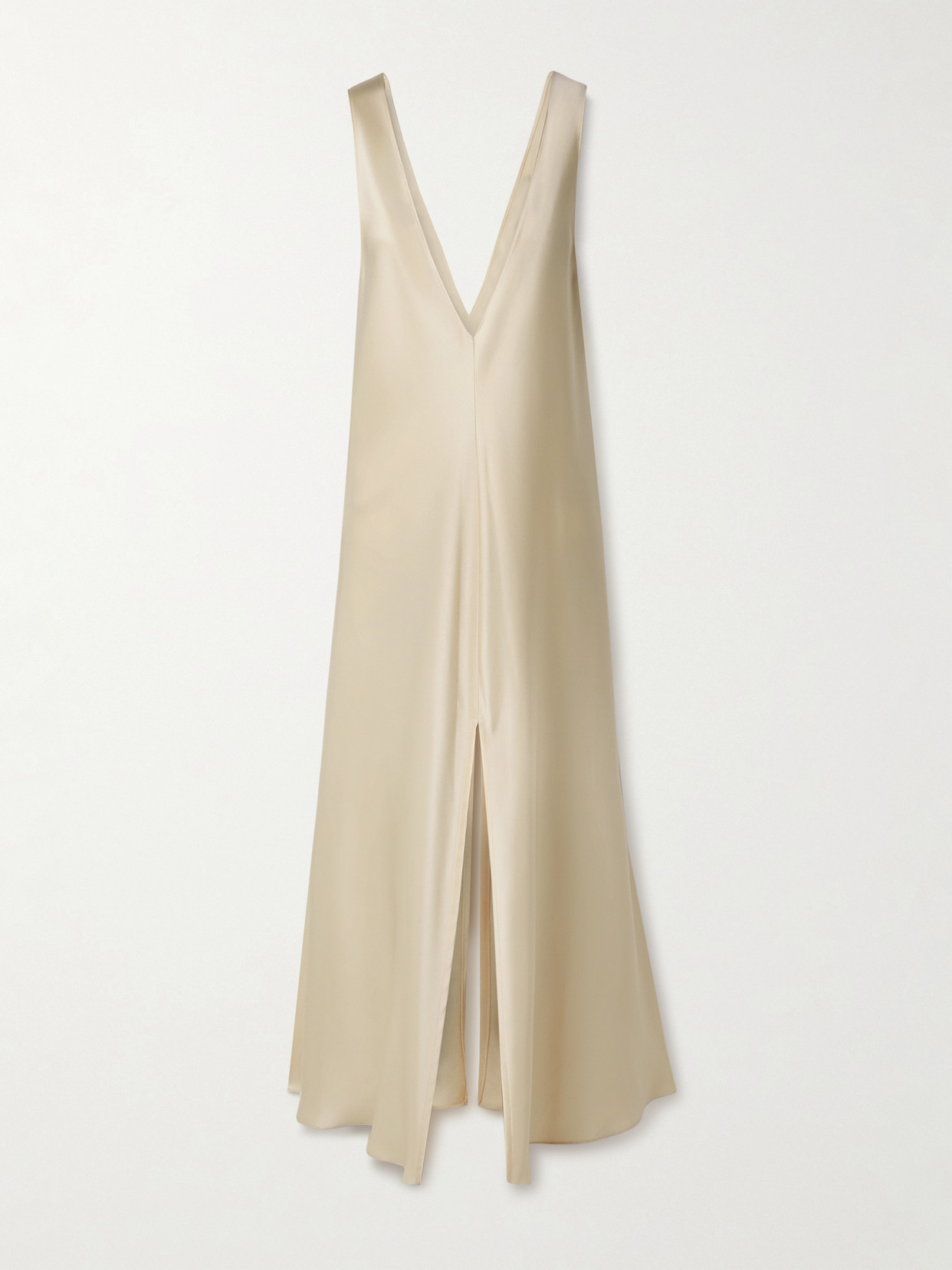 Shop Leset Barb Satin Maxi Dress In Cream