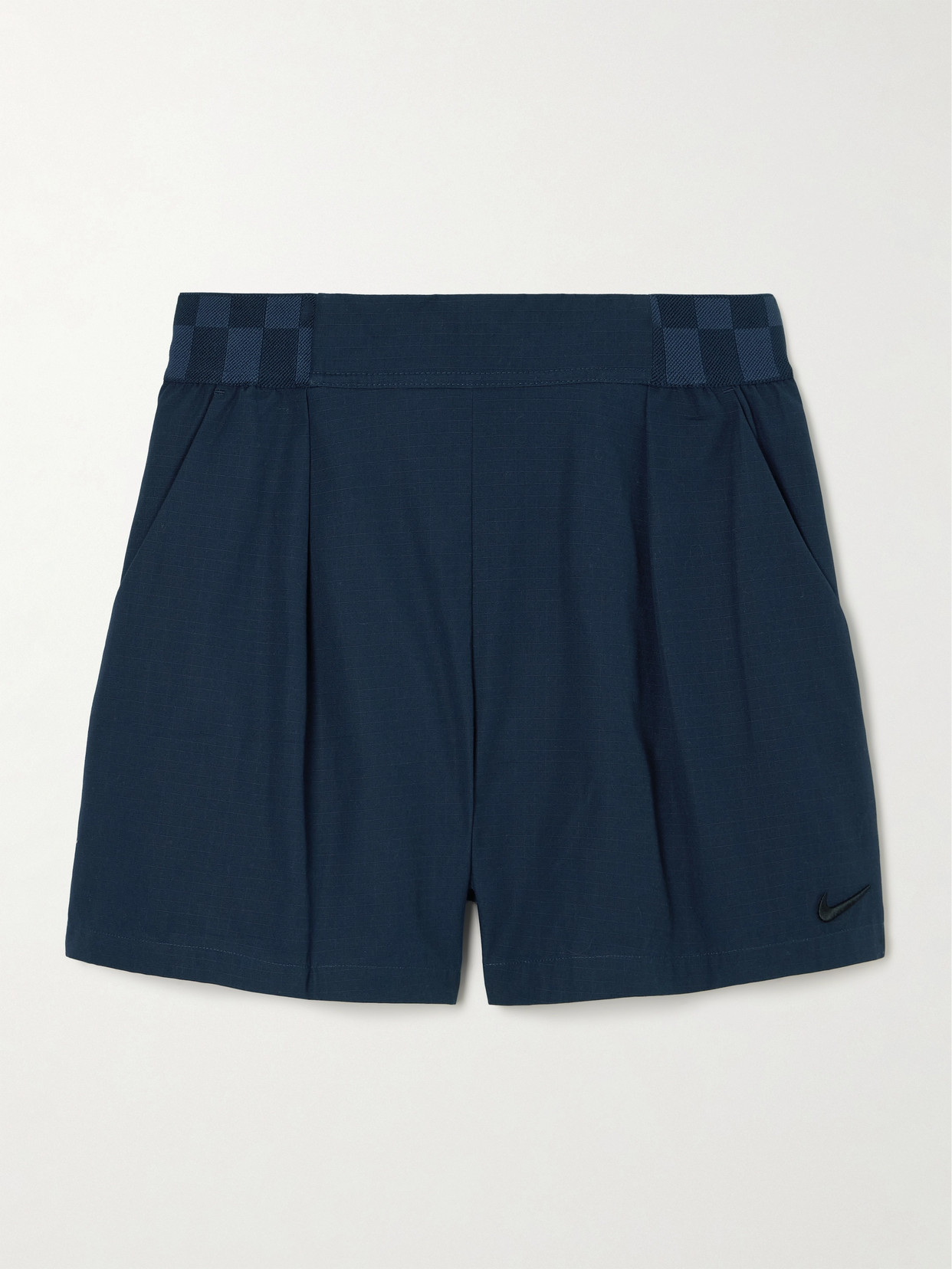 Nike - Pleated Embroidered Cotton-ripstop Shorts - Black