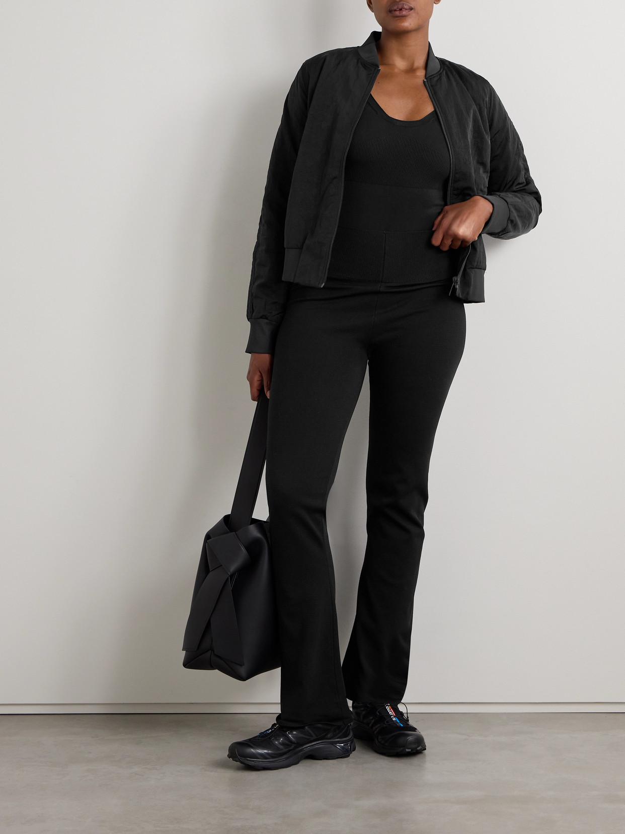 Nike Stretch-jersey Flared Leggings In Black