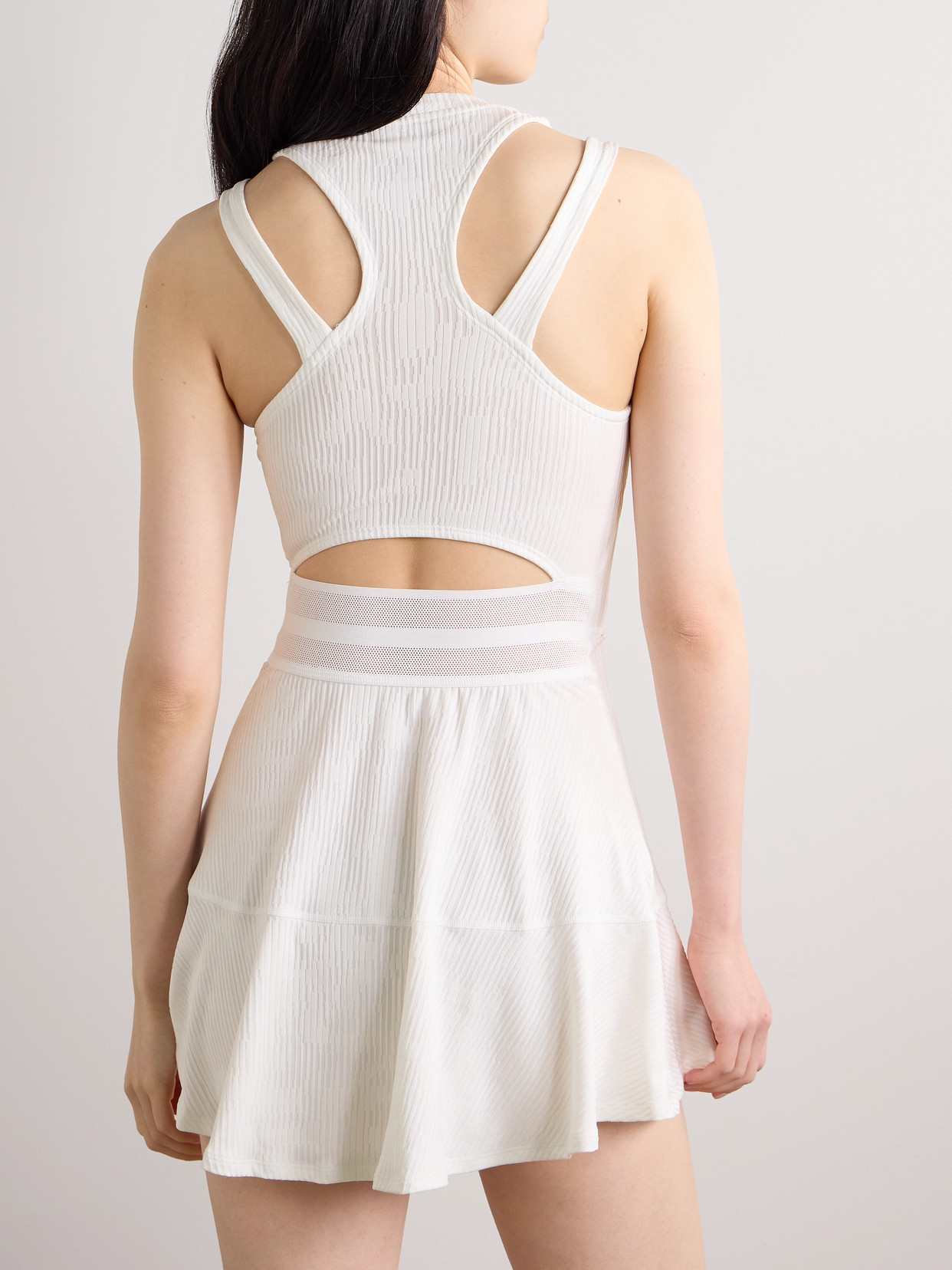 Nike Slam Ribbed Dri-fit Tennis Dress In White