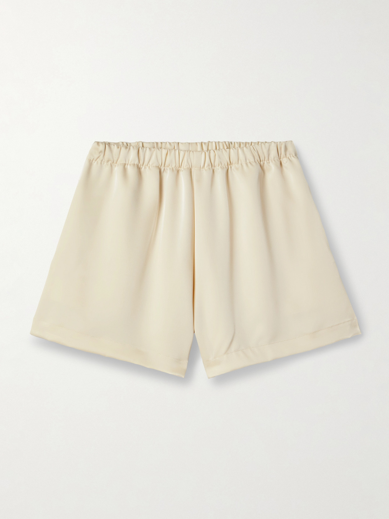 Leset Barb Washed-satin Shorts In Cream