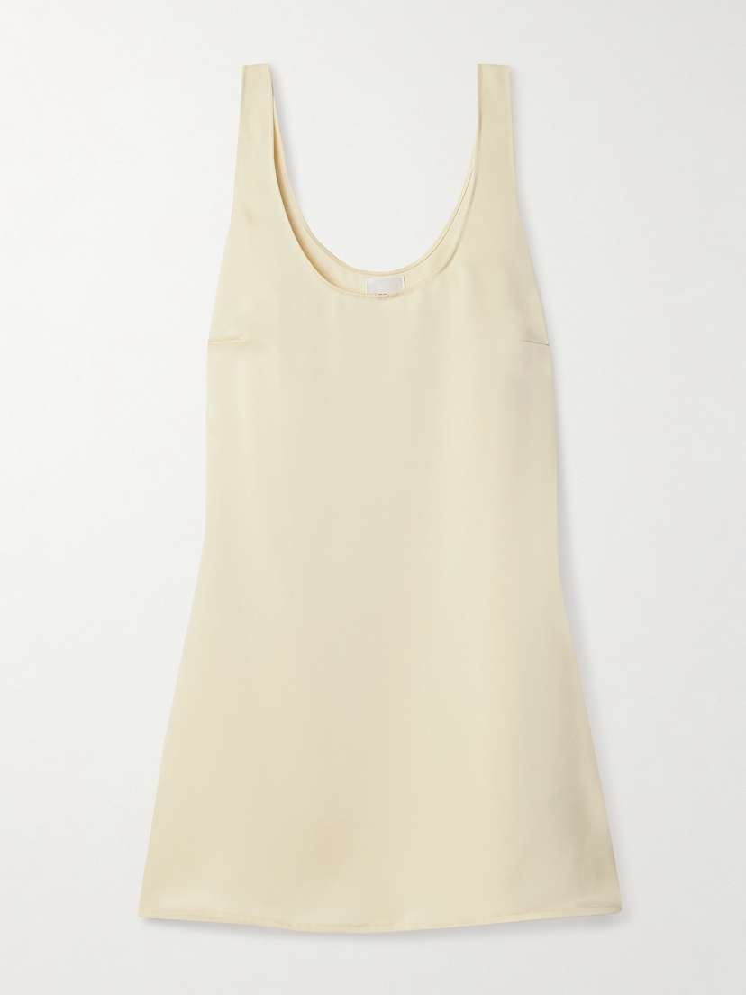 LESET Barb Washed-satin Mini Dress - x large