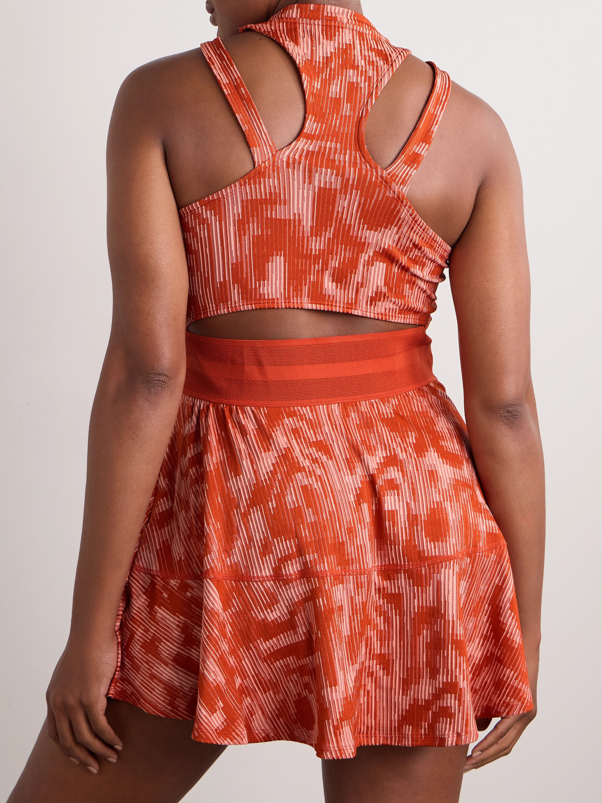 Nike Slam Printed Dri-fit Tennis Dress In Red