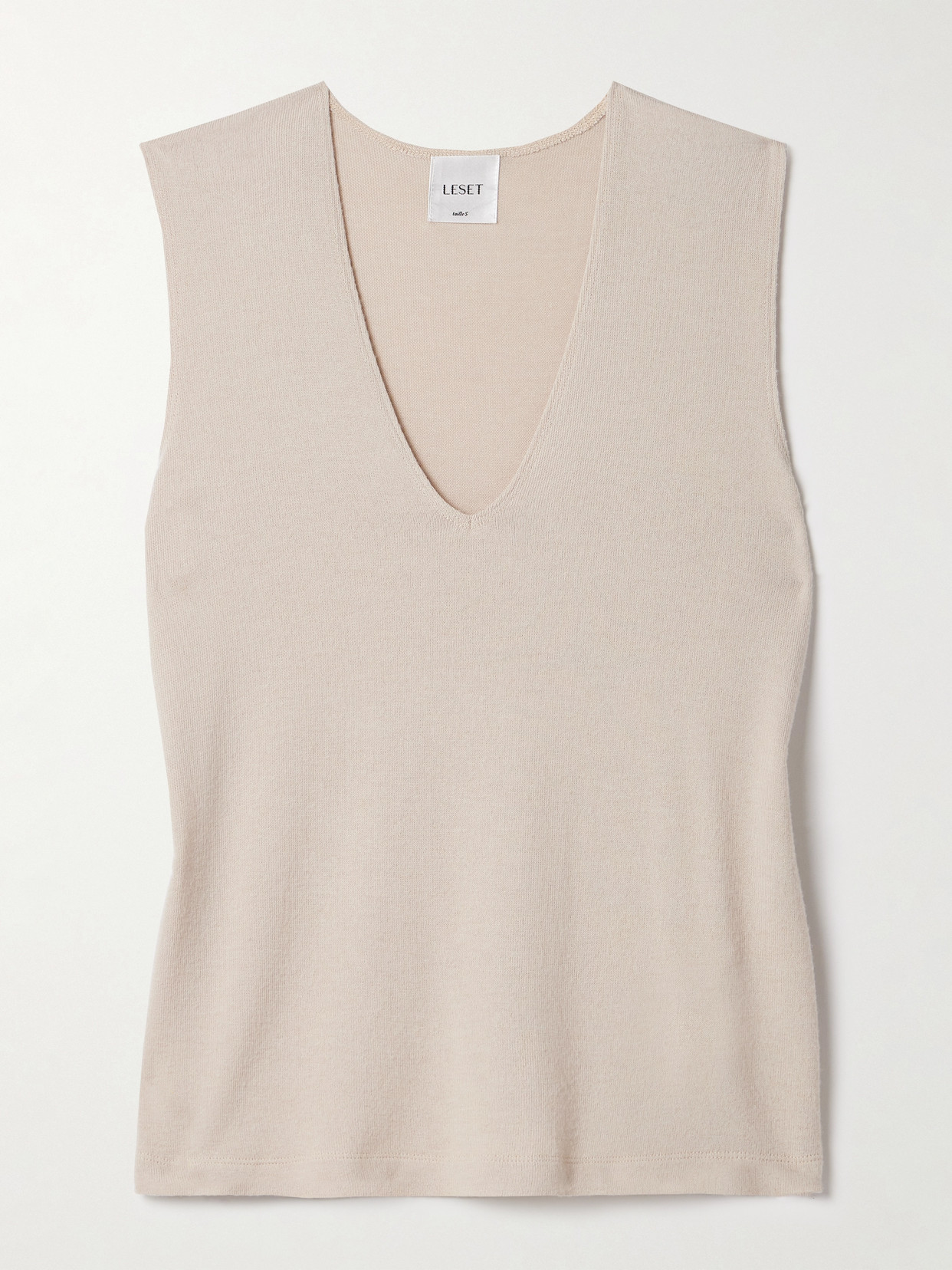 LESET - Lauren Stretch-knit Tank - Neutrals