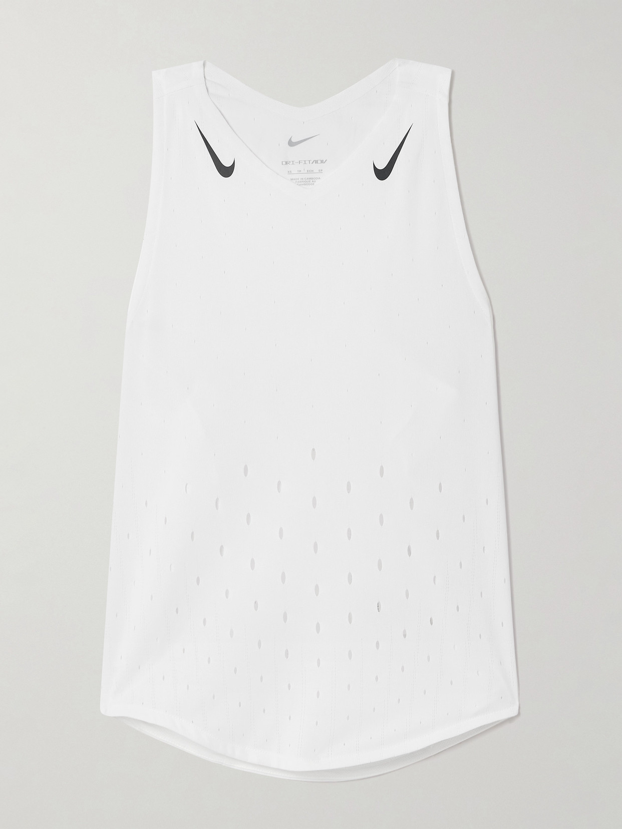 Shop Nike Aeroswift Perforated Dri-fit Adv Tank In White