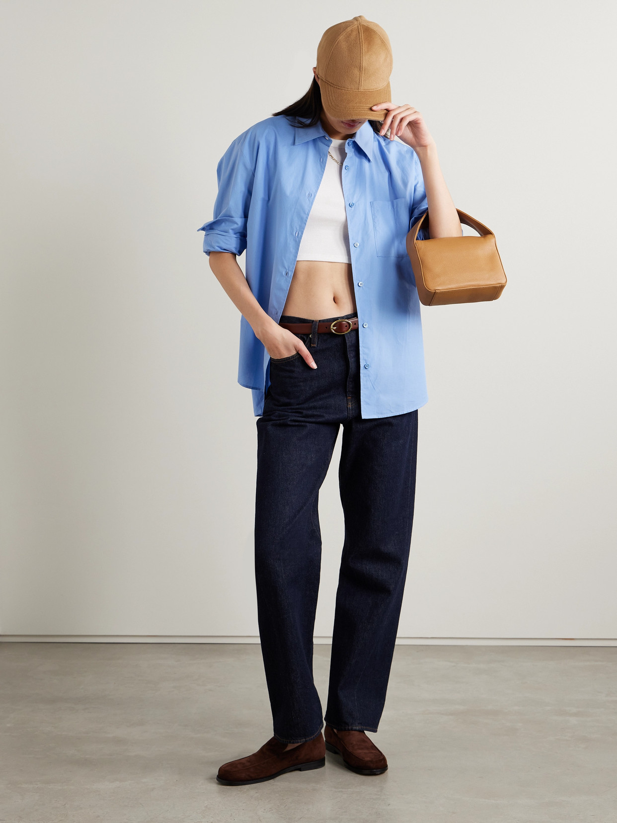 Leset Kelly Cropped Ribbed Stretch-cotton Jersey T-shirt In White