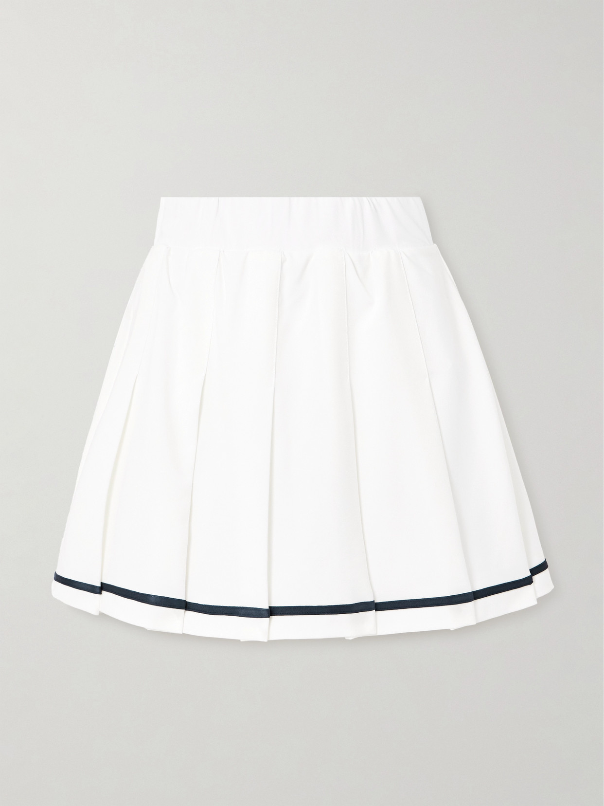 Varley - Clarendon Striped Pleated Stretch-twill Mini Skirt - White