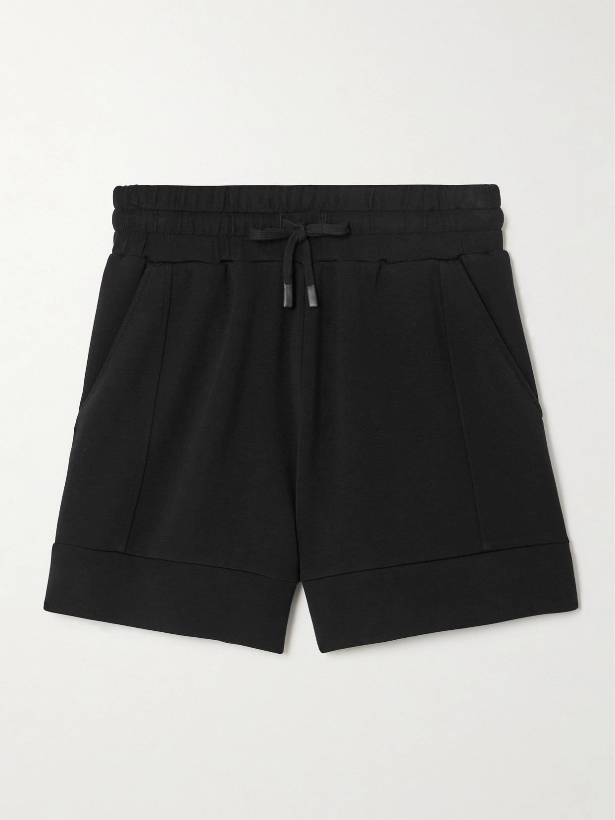 Shop Varley Atrium Jersey Drawstring Shorts In Black