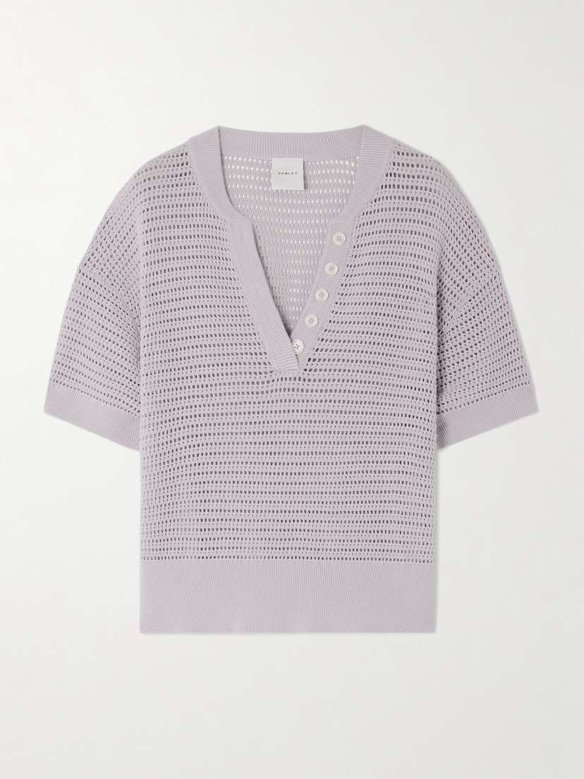 Varley Callie Open-knit Cotton Top - x large