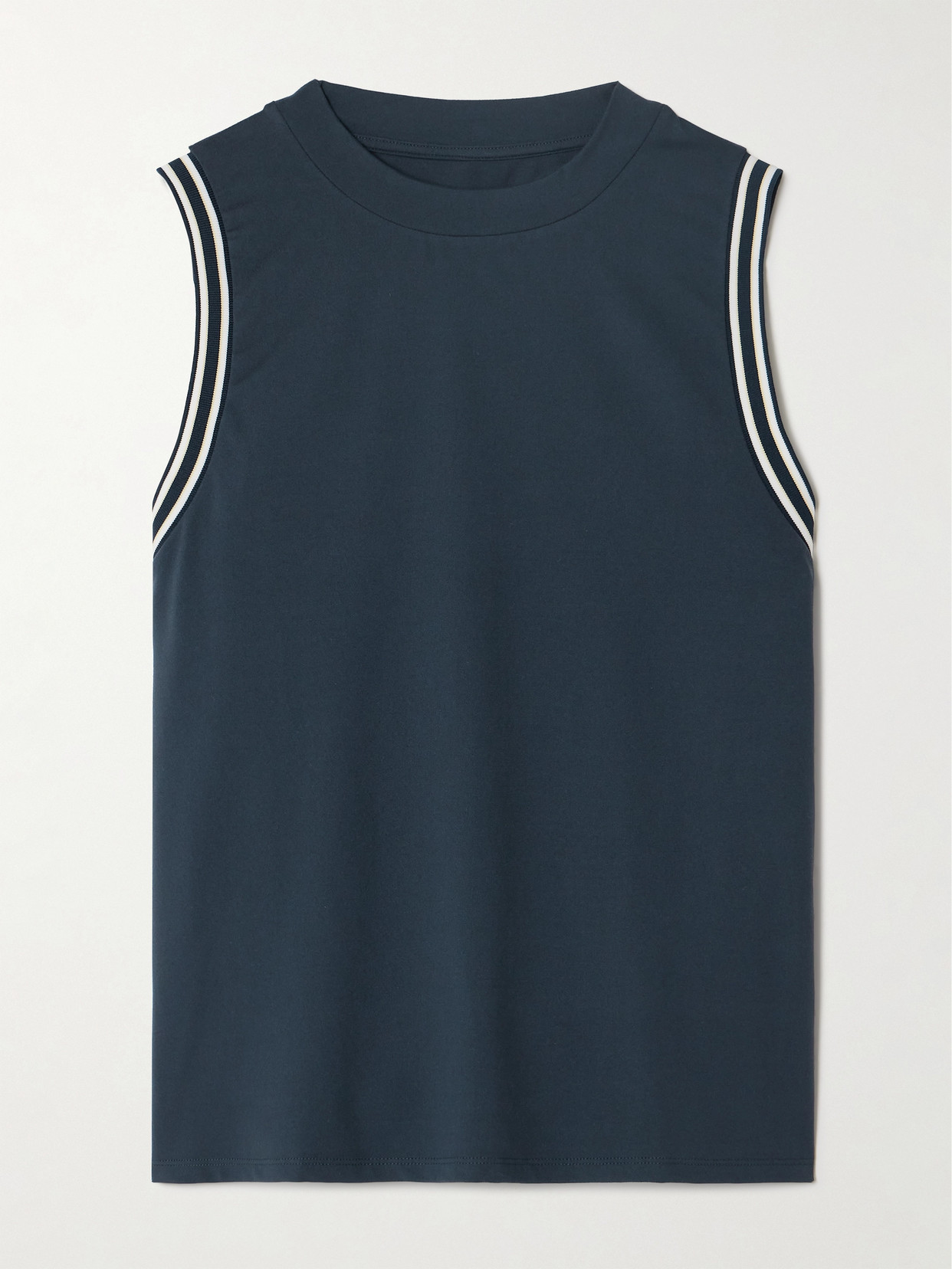 Varley Wellings Striped Stretch Recycled-jersey Tank In Blue