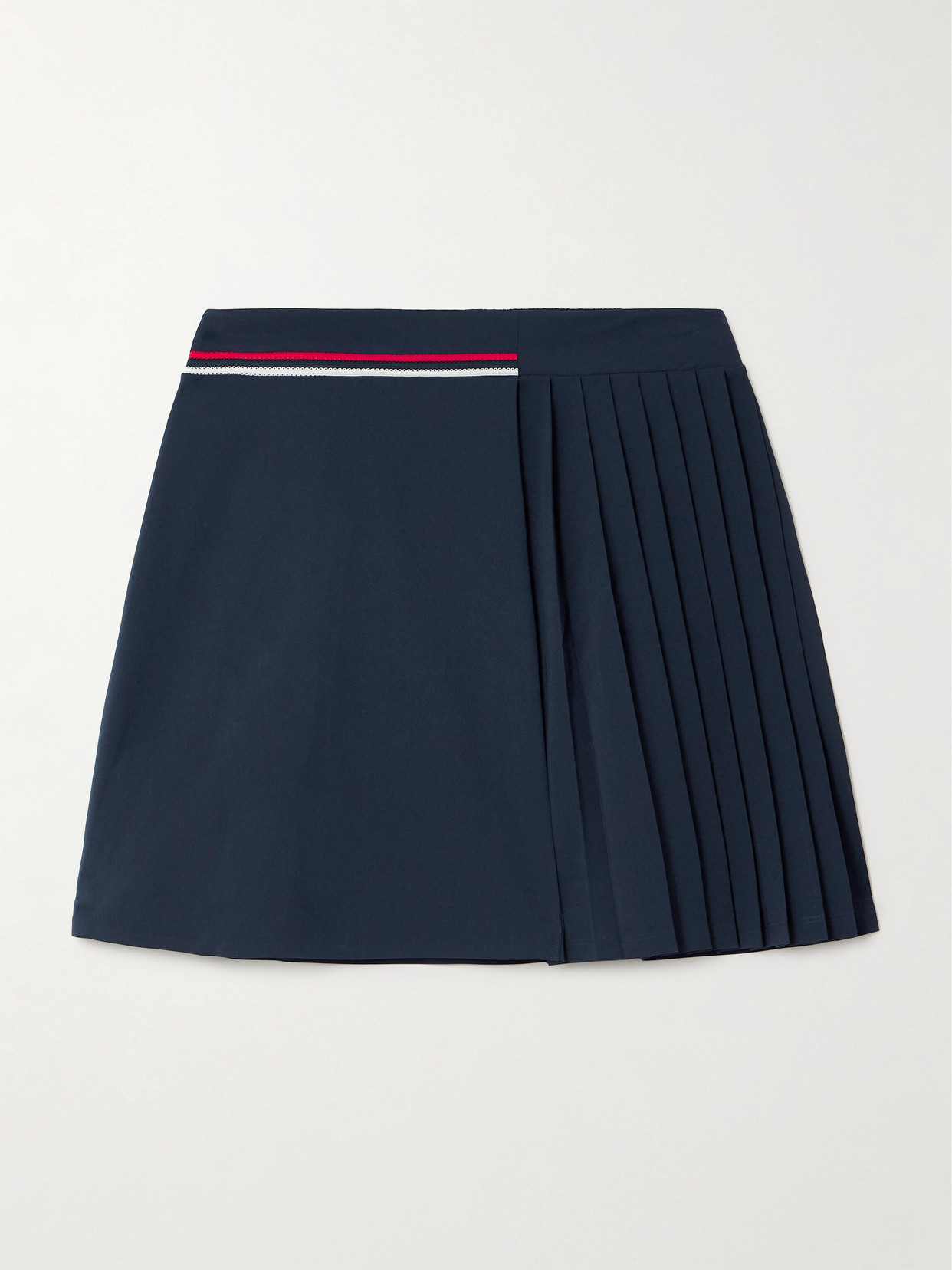 Bogner Vroni Pleated Striped Stretch-jersey Golf Skirt In Blue