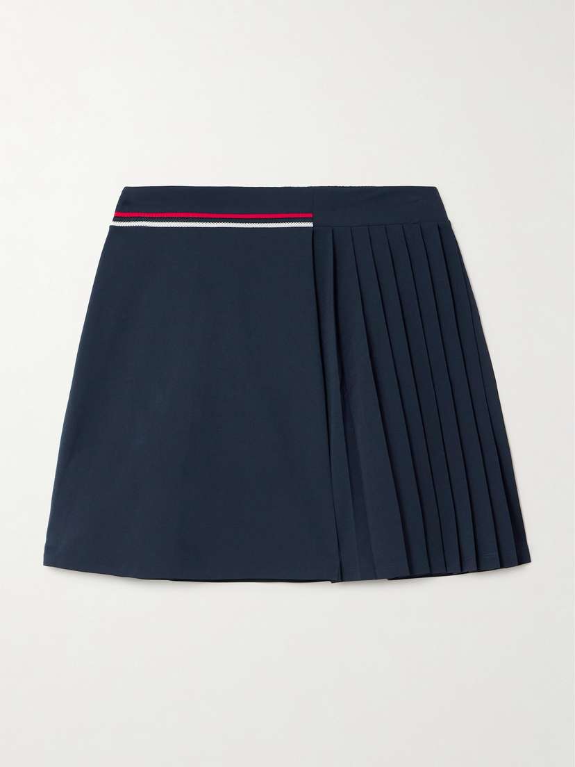 Bogner Vroni Pleated Striped Stretch-jersey Golf Skirt