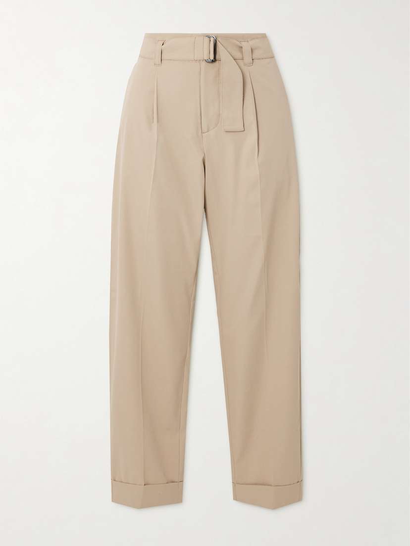 Bogner Belted Cropped Twill Straight-leg Pants