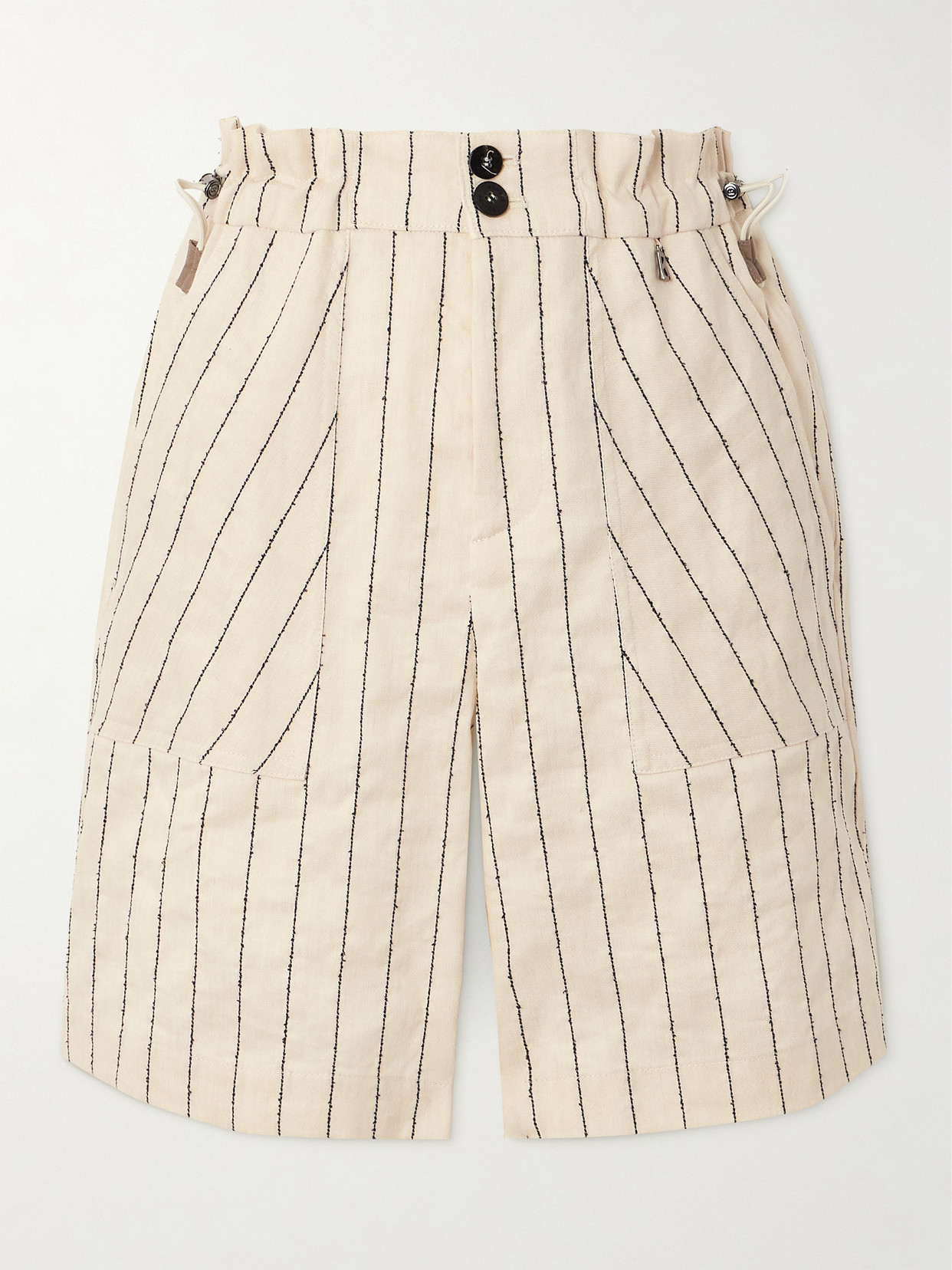 Bogner Reana Striped Linen-blend Shorts In White