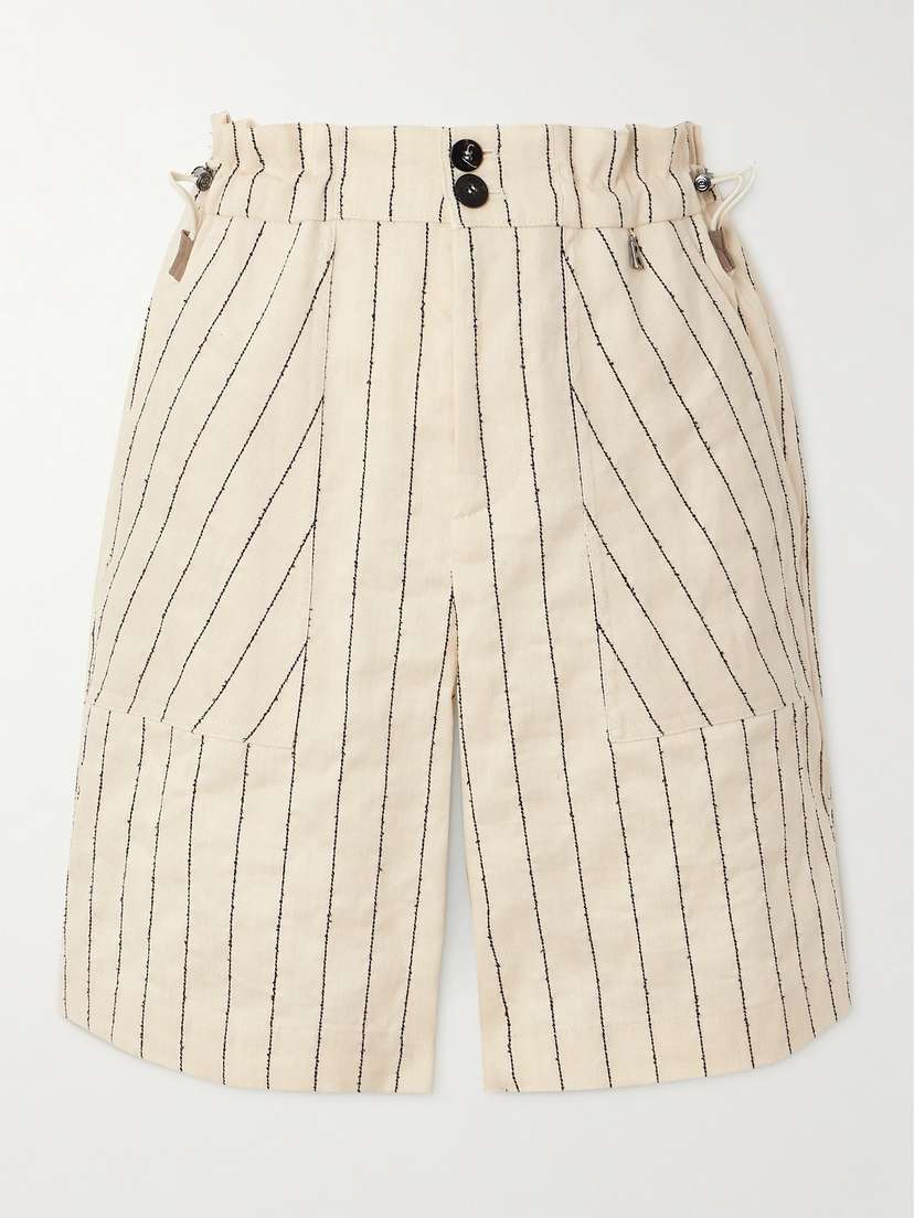 Bogner Reana Striped Linen-blend Shorts