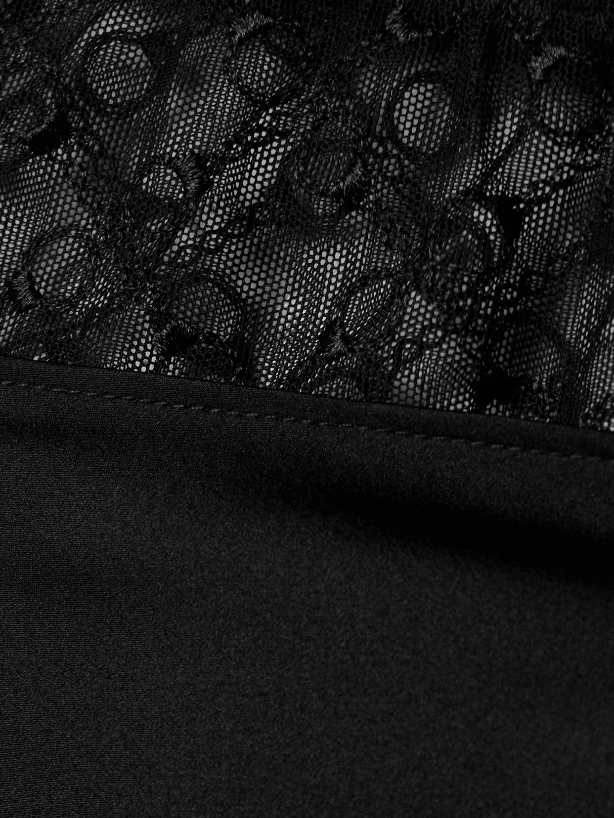 Kiki De Montparnasse Embroidered Tulle-trimmed Ruched Silk-blend Satin Maxi Skirt In Black