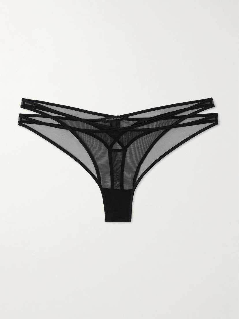 Kiki de Montparnasse Maxim Cutout Layered Mesh Thong