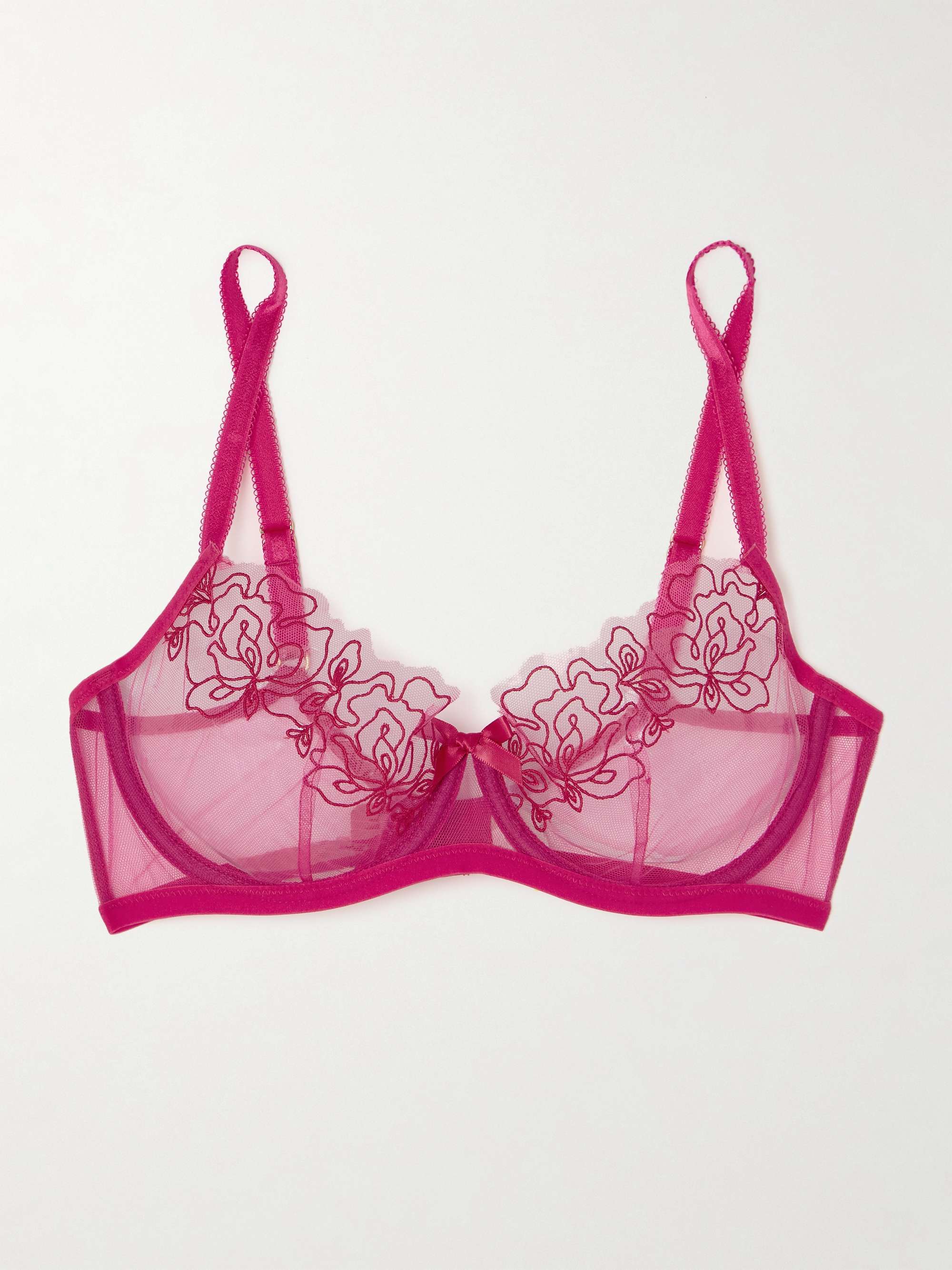 AGENT PROVOCATEUR チュールブラ サテントリム 刺繍＆アンダーワイヤー入り | NET-A-PORTER