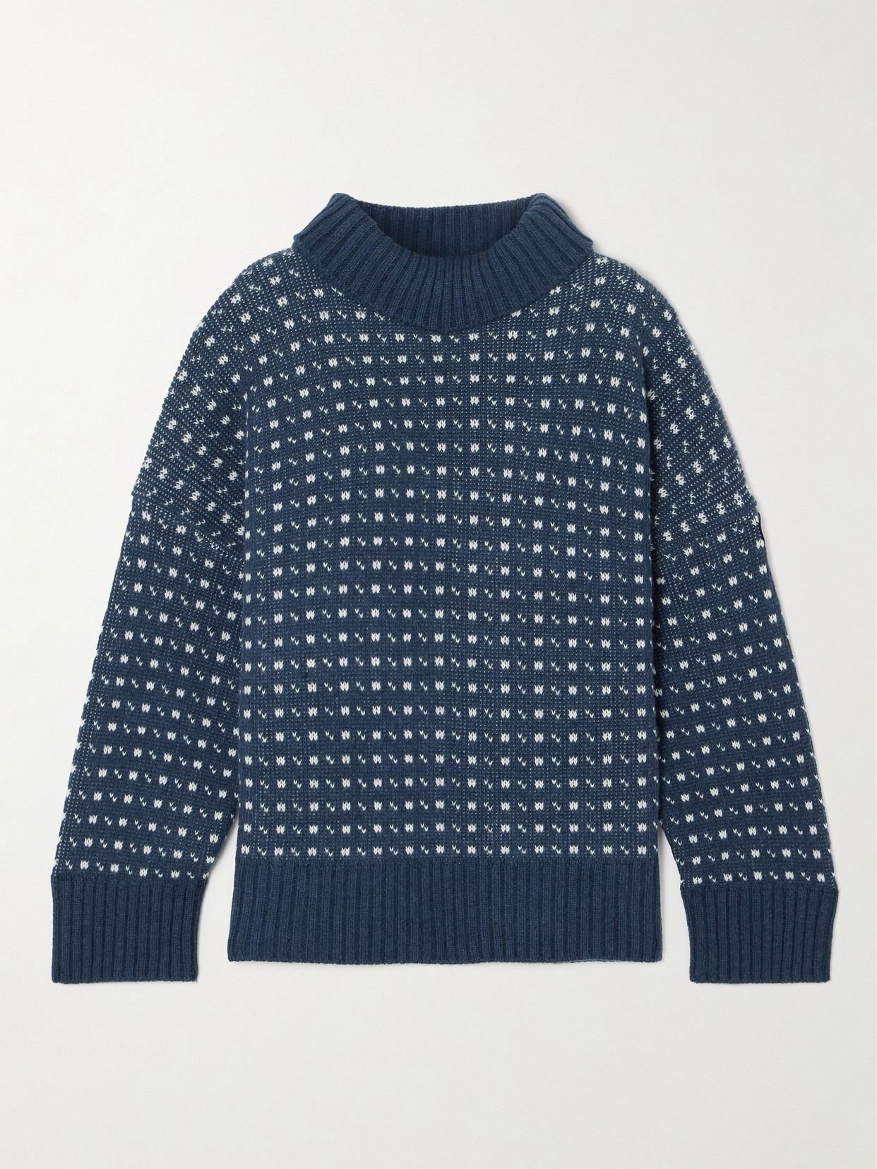 We Norwegians Marstein Merino Wool And Cashmere-blend Turtleneck Jumper In Blue