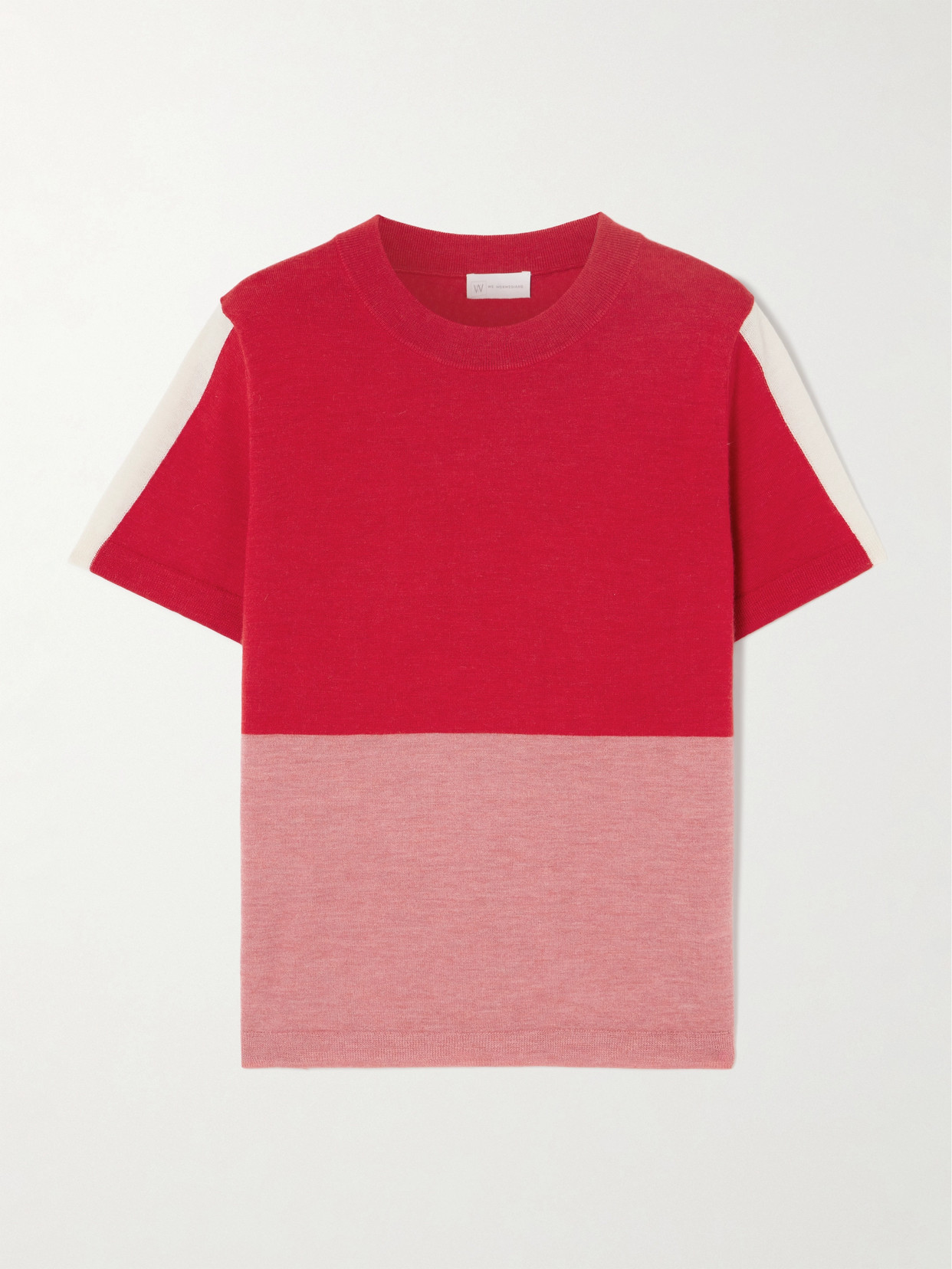 We Norwegians Morlid Colorblock Cashmere Top In Red