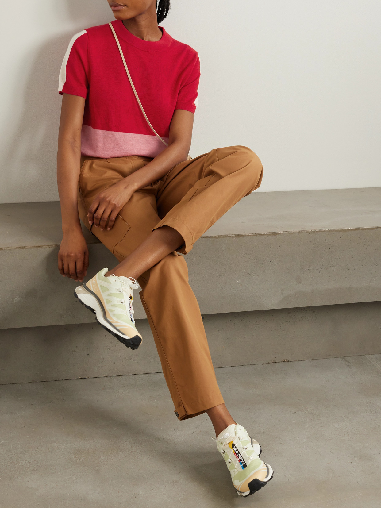 We Norwegians Morlid Colorblock Cashmere Top In Red