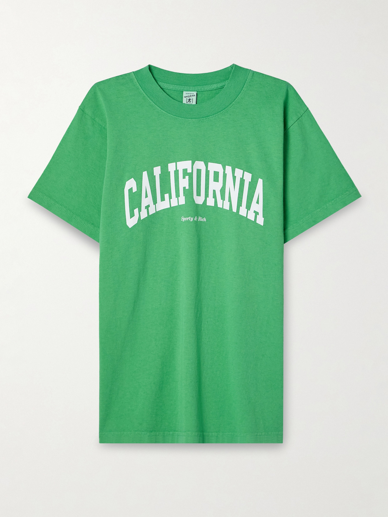 Sporty And Rich California Printed Cotton-jersey T-shirt In Green