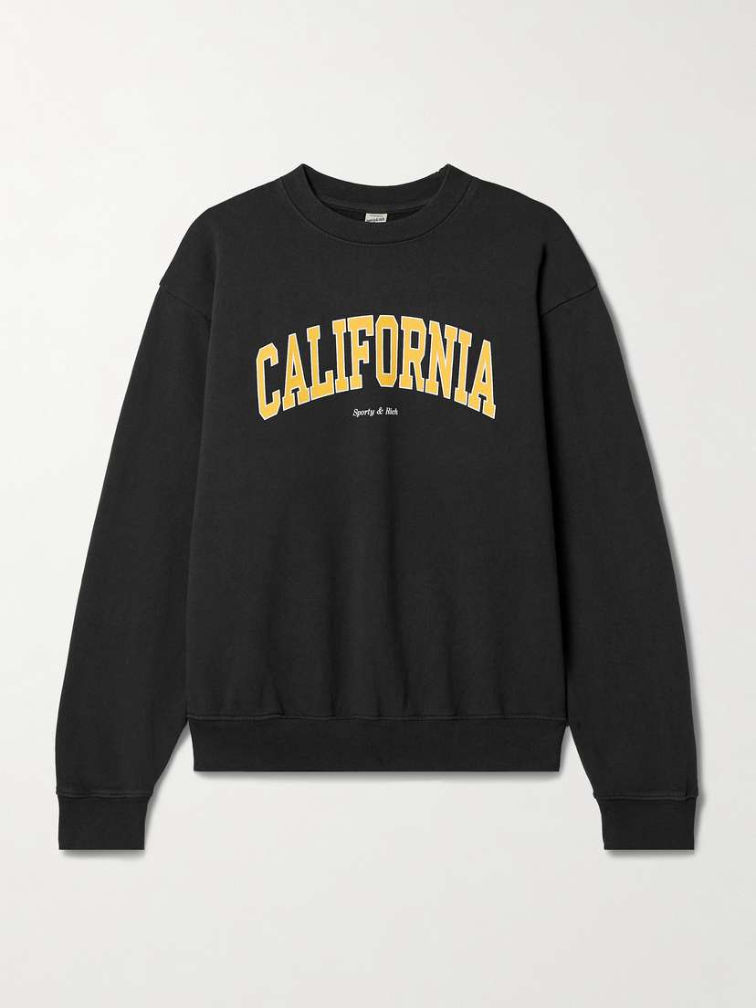 Sporty & Rich California Printed Cotton-jersey Sweatshirt - x large