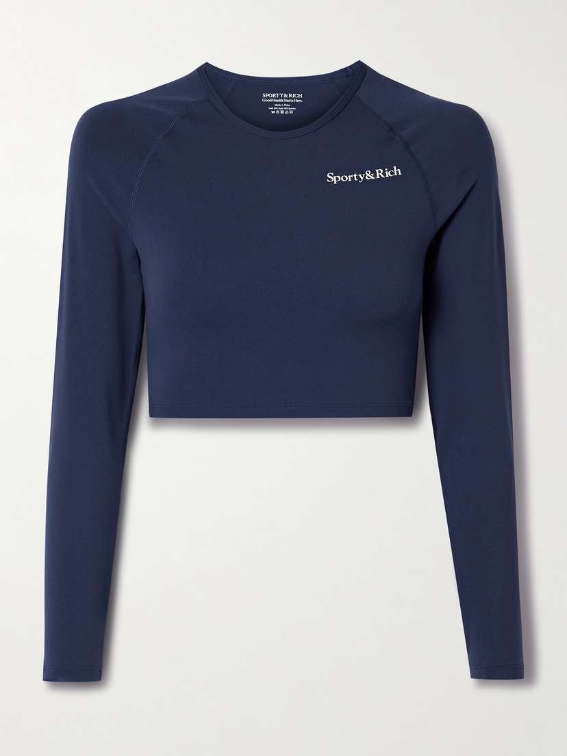 Sporty & Rich Serif Cropped Stretch Top