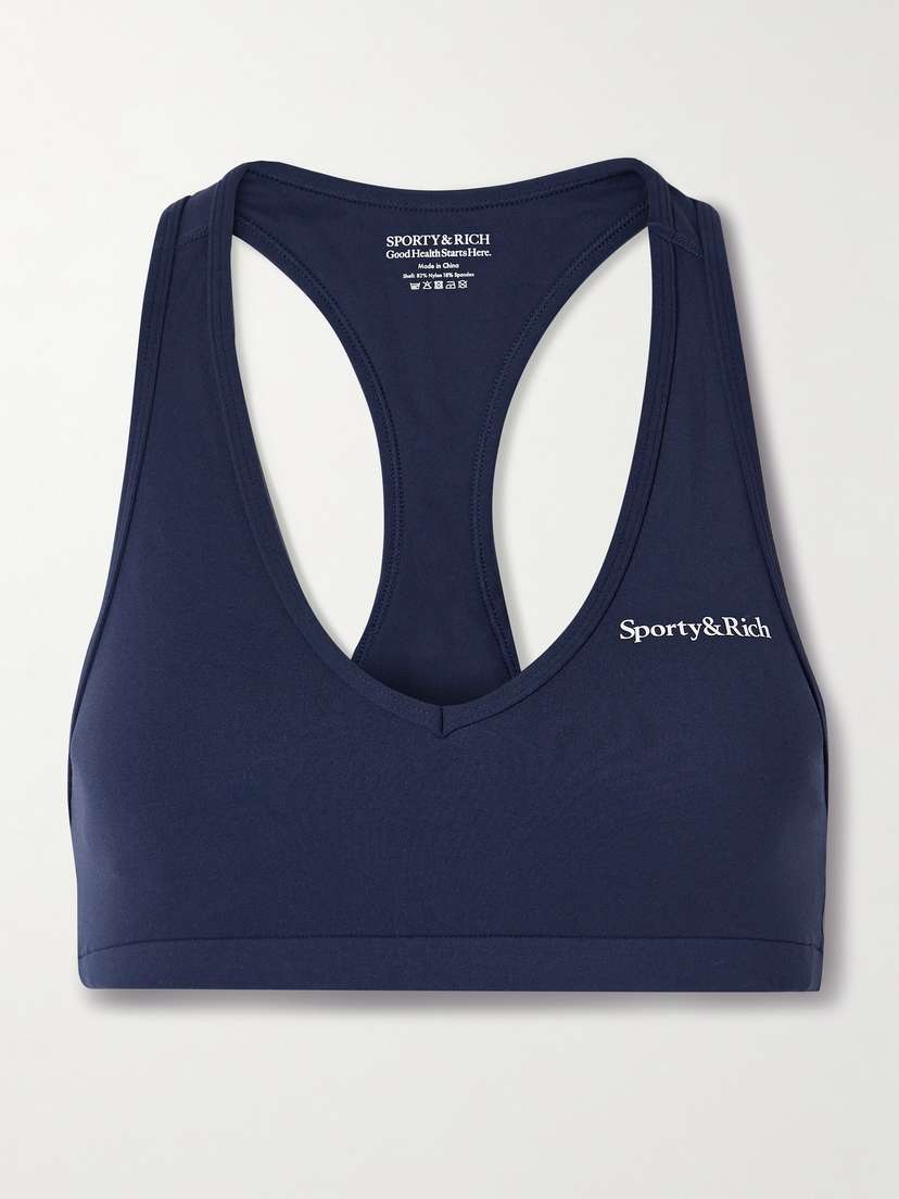 Sporty & Rich Serif Stretch Sports Bra