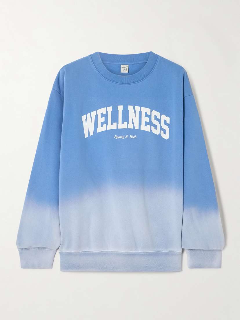 Sporty & Rich Wellness Ivy Ombré Printed Cotton-jersey Sweatshirt
